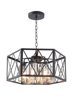 Hexagonal Lantern/3 Bulb Black