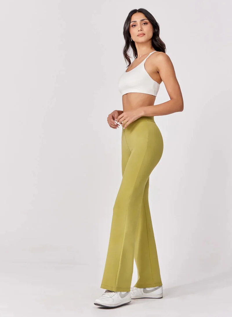 Zigzag  Ponte Flared Light Green Pant for Women | Best Price UAE