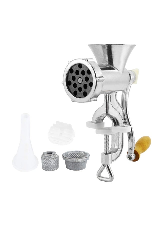 Generic SYOSI Manual Meat Grinder, Hand Cranked Meat Grinding Machine, Aluminum Alloy Multifunctional Clamp On Hand Grinder for Mincing Meat and Sauces Household Meat Mincer  - Image 1
