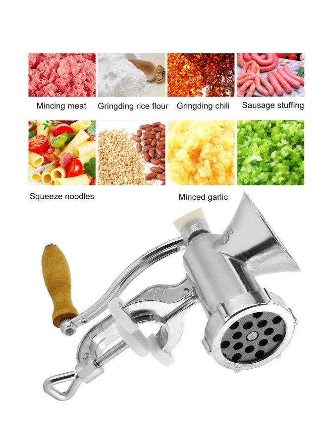 Generic SYOSI Manual Meat Grinder, Hand Cranked Meat Grinding Machine, Aluminum Alloy Multifunctional Clamp On Hand Grinder for Mincing Meat and Sauces Household Meat Mincer  - Image 5