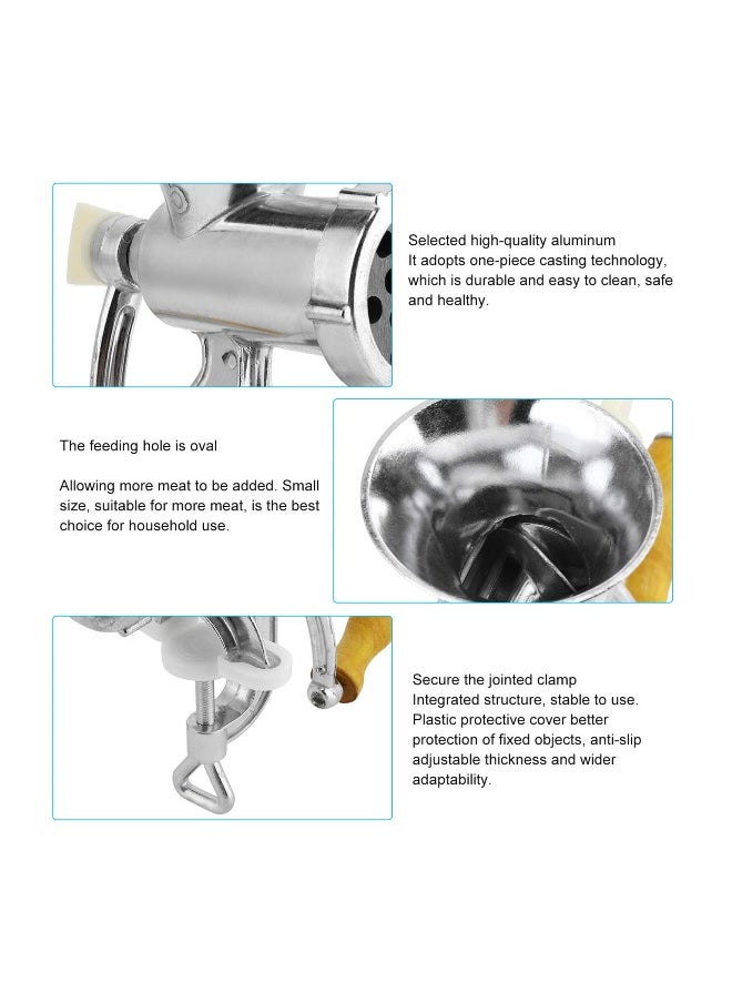 Generic SYOSI Manual Meat Grinder, Hand Cranked Meat Grinding Machine, Aluminum Alloy Multifunctional Clamp On Hand Grinder for Mincing Meat and Sauces Household Meat Mincer  - Image 4