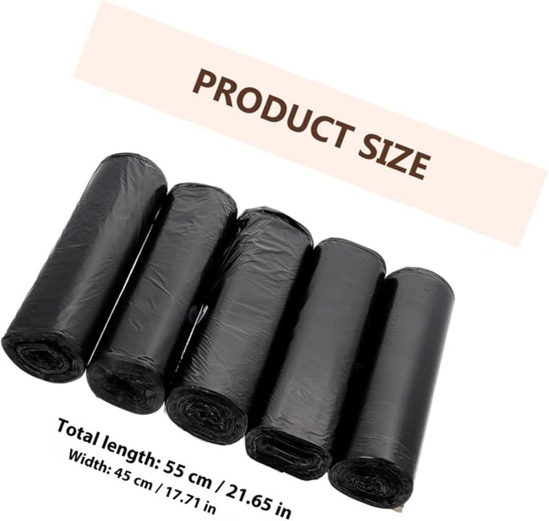 5 Rolls Black Garbage Bags PE Material Disposable Kitchen Bathroom Trash Liners - Image 3