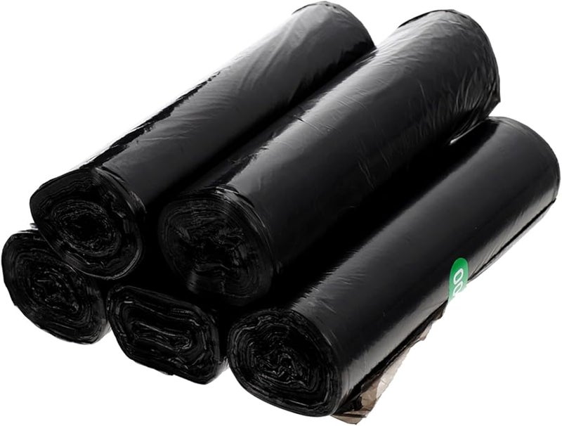 5 Rolls Black Garbage Bags PE Material Disposable Kitchen Bathroom Trash Liners - Image 2