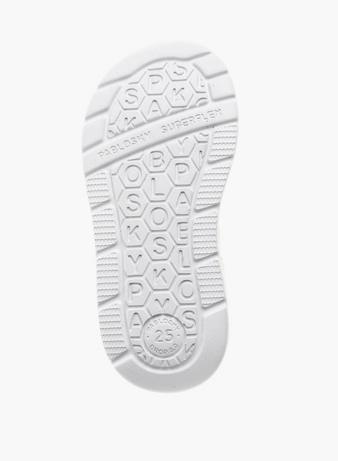 Pablosky Girls' Logo Print School Shoes with Hook and Loop Closure - 204100-J  - Image 4