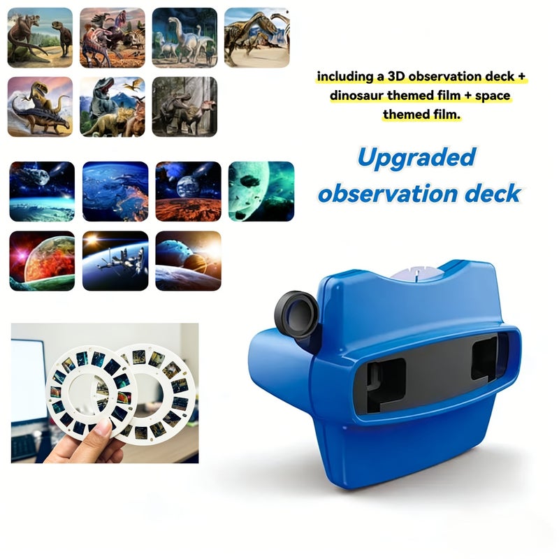 Upgraded 3Pcs 3D Viewing Machine with Space Film And Animal Film - Image 1