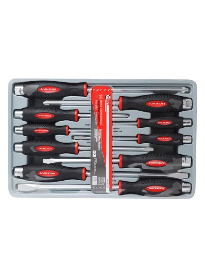 Magnetic go-through screwdriver set "profi" s2 10pcs