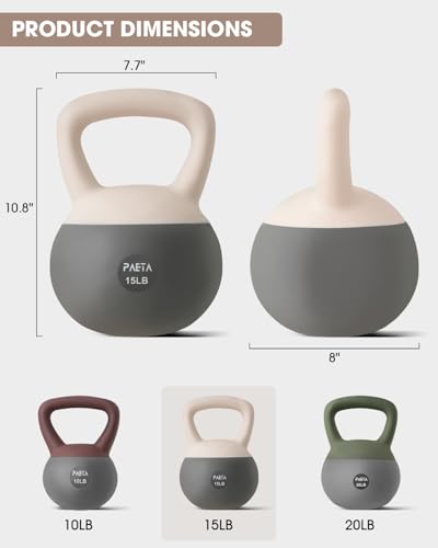 PAETA Soft Kettlebell for Home Gym – Anti-Slip Grip & Wide Handle Design, Soft-Sided Cushioned Base Kettlebell, Soft Kettlebell set for Strength Training - Ideal for Men, Women, 15lbs White - Image 3