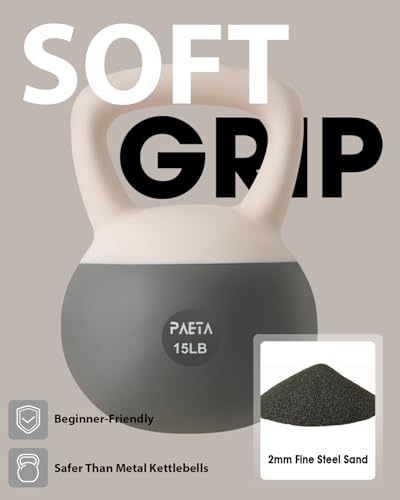 PAETA Soft Kettlebell for Home Gym – Anti-Slip Grip & Wide Handle Design, Soft-Sided Cushioned Base Kettlebell, Soft Kettlebell set for Strength Training - Ideal for Men, Women, 15lbs White - Image 2