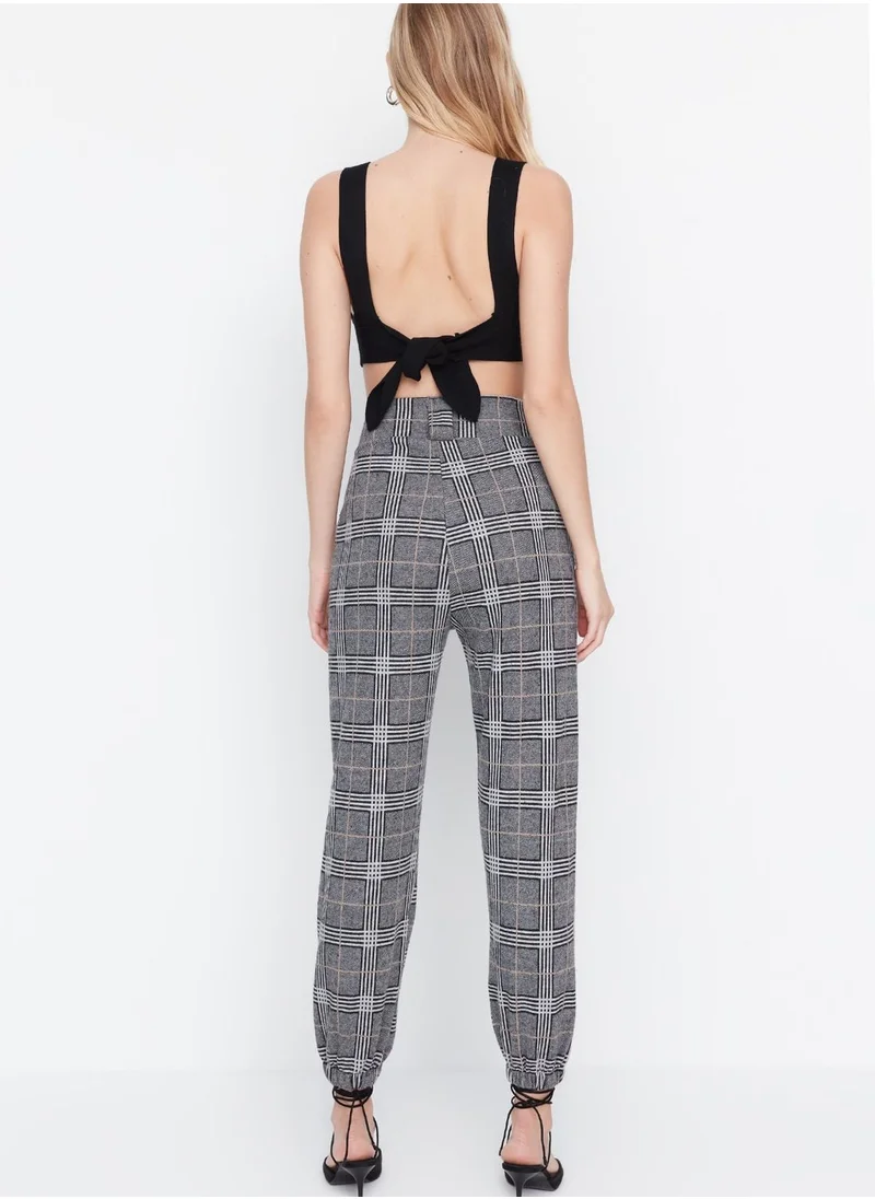 trendyol Checked Button Detail Pants
