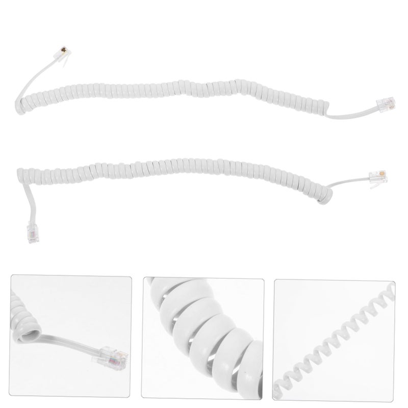 Coiled Telephone Cord 2 Pack Flexible Durable Replacement for Home Office Landline Phones - Image 4