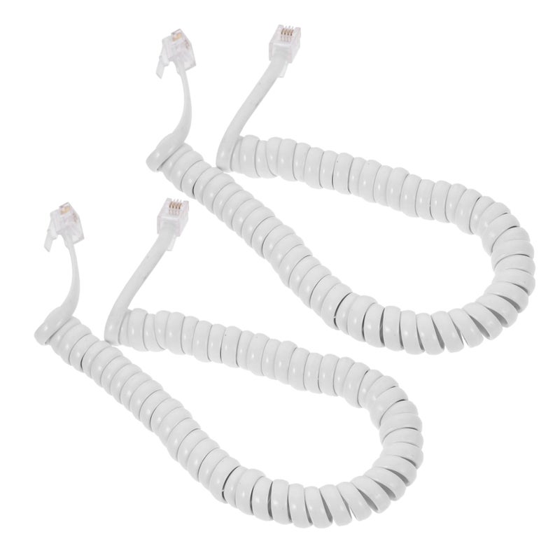 Coiled Telephone Cord 2 Pack Flexible Durable Replacement for Home Office Landline Phones - Image 2