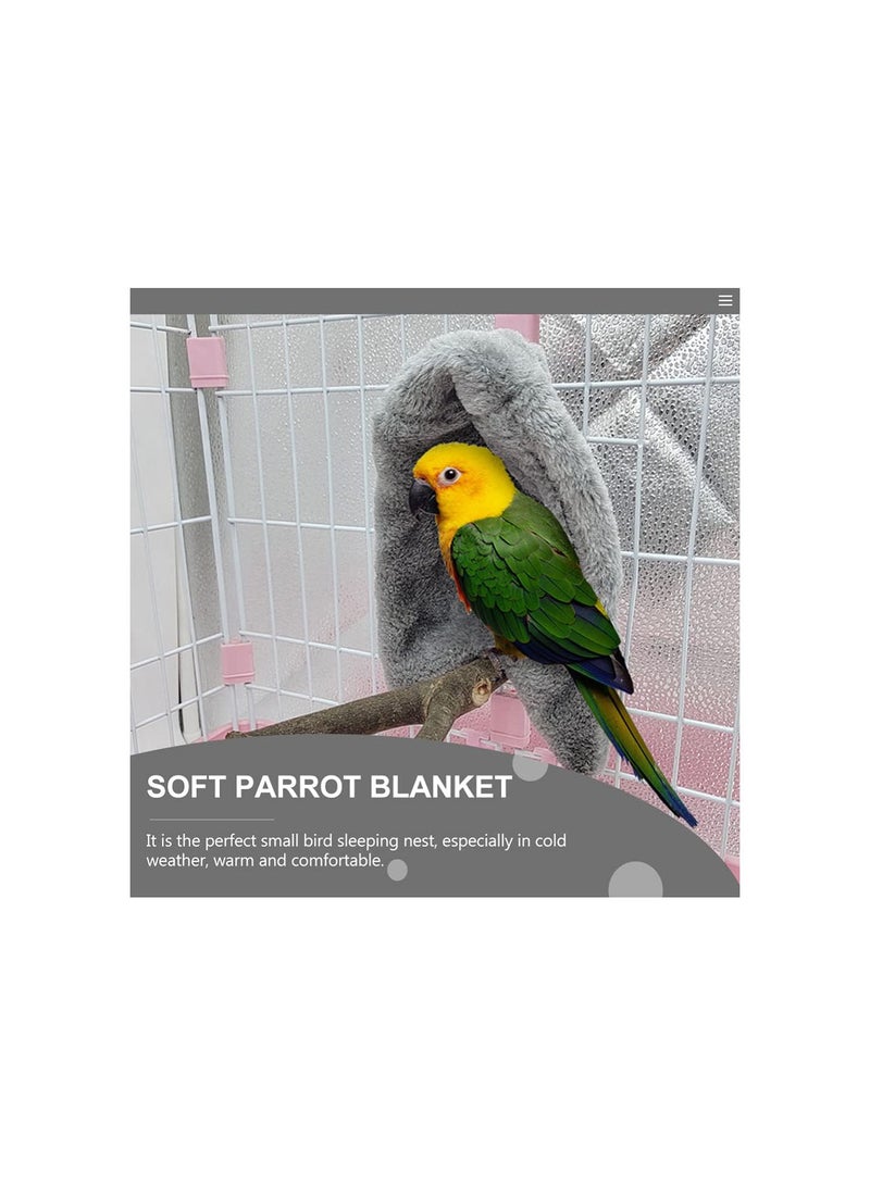 GGOOT 2pcs Parrot Cage Snuggle Hut Cozy Corner Fleece Bird Blanket Pet Bird Hut Nest Hanging Cage Warm Nest ( Grey ), 22X15X2CM(HR04I11RA37U84) - Image 3