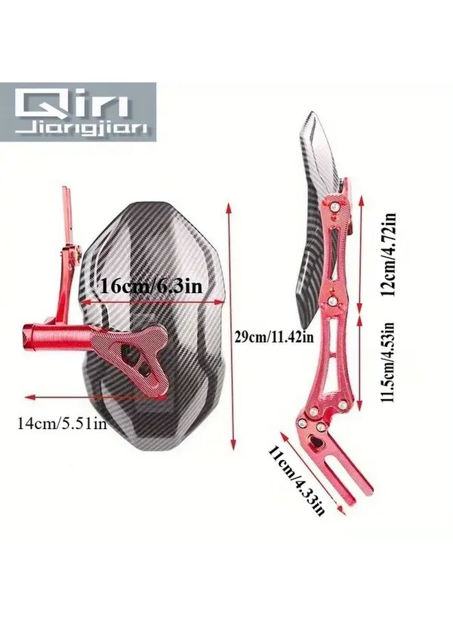 Blue Universal Motorcycle Mudguards Carbon Fiber Aluminum Alloy Sleek Durable Fit - Image 2