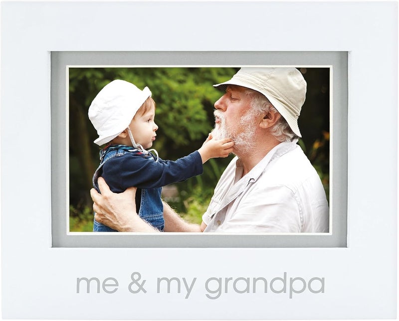 Pearhead Me and My Grandpa Sentiment Baby Picture Frame Baby Keepsake Photo Frame GenderNeutral Baby Nursery Dcor Grandparents Gift White - Image 1