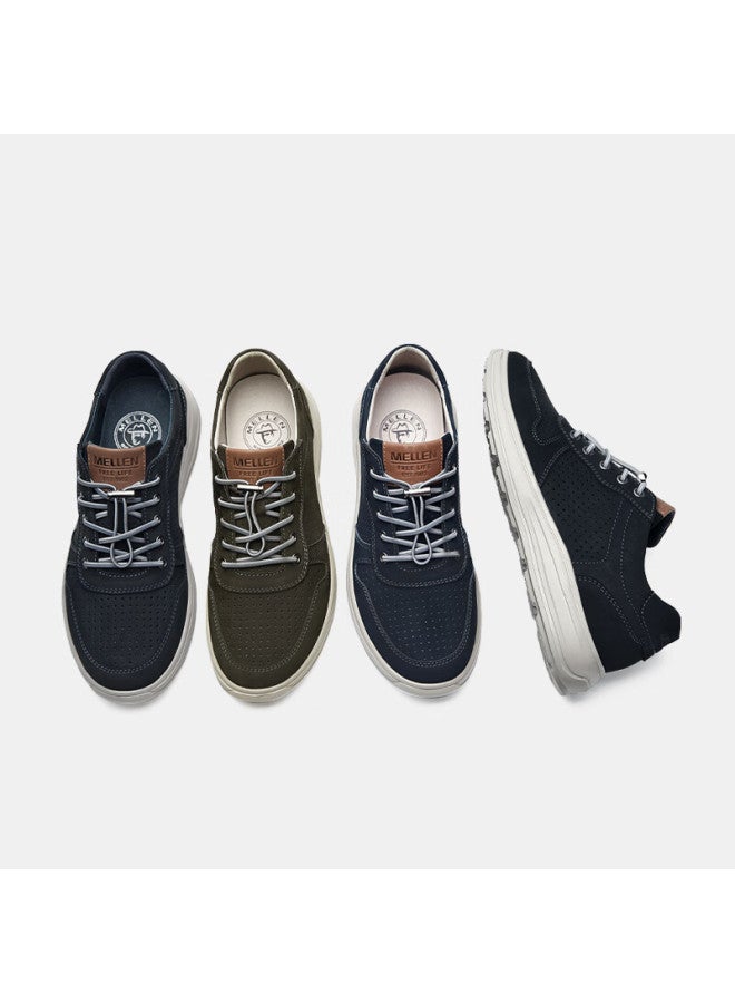 Mellen Retro Trendy Hollow Low-top Shoes, Fashionable Breathable Wear-resistant Casual Sneakers, Ms667591, Navy Blue, Size 44 - Image 4