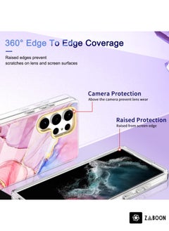 جرين تايجر حافظة هاتف مطلية بالكامل لهاتف سامسونج جالاكسي S23 الترا 5G 360 (رخام L13)  - Image 3