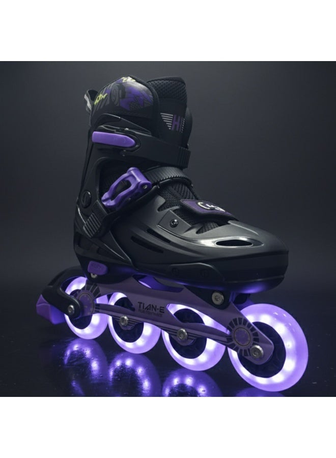 OVERS Inline and Roller Skates Shoes with All Wheels LED Lights Complete Set include Helmet and Protection - Image 2