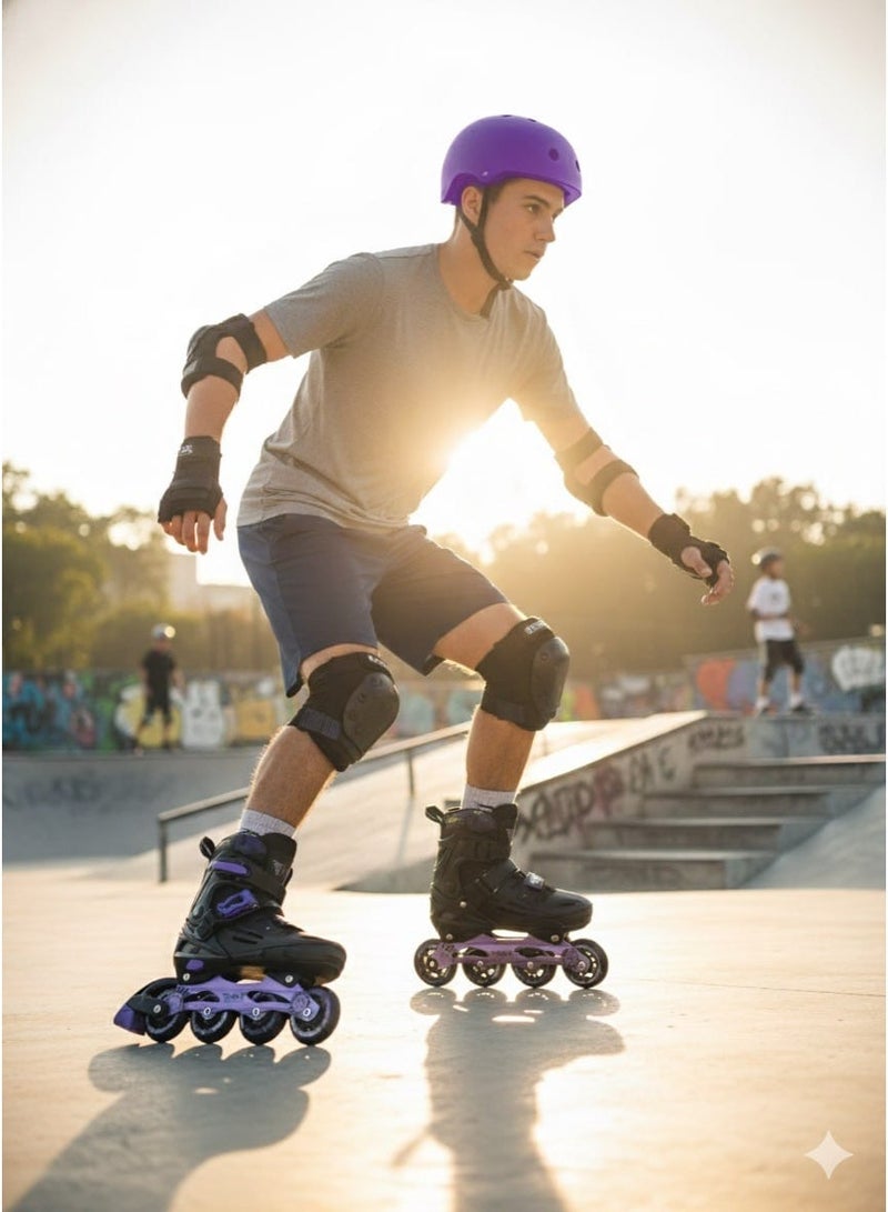 OVERS Inline and Roller Skates Shoes with All Wheels LED Lights Complete Set include Helmet and Protection - Image 3