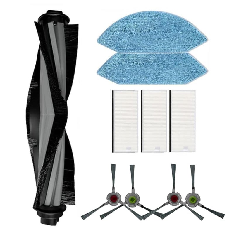 ABRALE Replacements Parts Kits for Accessories Kit for Ecovacs Deebot OZMO U2 DGN22 U2 Pro Robot Vacuum Cleaner 1 Main Brush 4 Side Brush 3 HEPA Filter 2 Mop Cloth - Image 1
