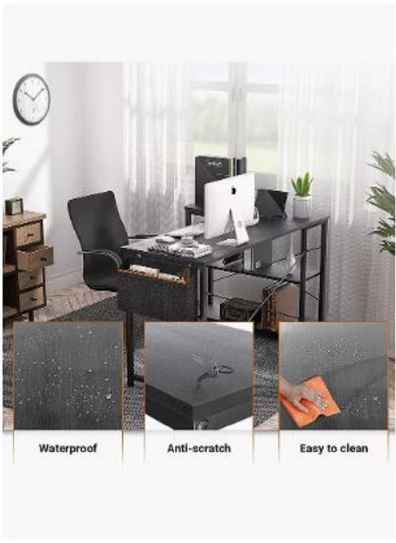 AGD - L Shaped Computer Desk, 47 Inch L-Shaped Corner Desk with Reversible Storage Shelves for Home Office Workstation, Modern Simple Style Writing Desk Table with Storage Bag - Image 1