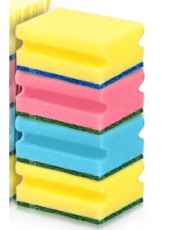 Dish Scrub Sponge – Pack of 15 Multicolor Cleaning Sponges for Kitchen | Dual-Sided Scrubber for Dishes, Pots & Pans | Heavy-Duty & Long-Lasting - Image 1