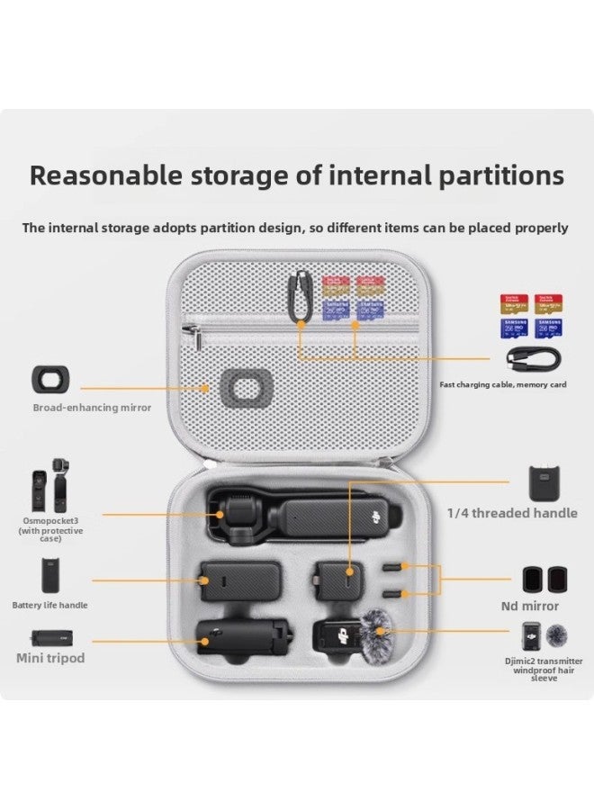 For DJI Dajiang Pocket3 All-round Suit Portable Storage Bag Ling Eyes Osmo Pocket3 Storage Bag-Size:26*18.5*7.5CM - Image 2