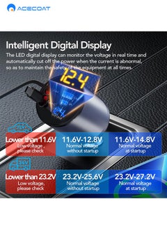 ايسكوت شاحن سيارة قابل للسحب، شاحن سيارة سريع 4 في 1 بقدرة، كيبلات قابلة للسحب ومنفذي USB A+C، محول شاحن سيارة متوافق مع ايفون سيريس وجالكسي S23/ S22/S10، جوجل  - Image 3