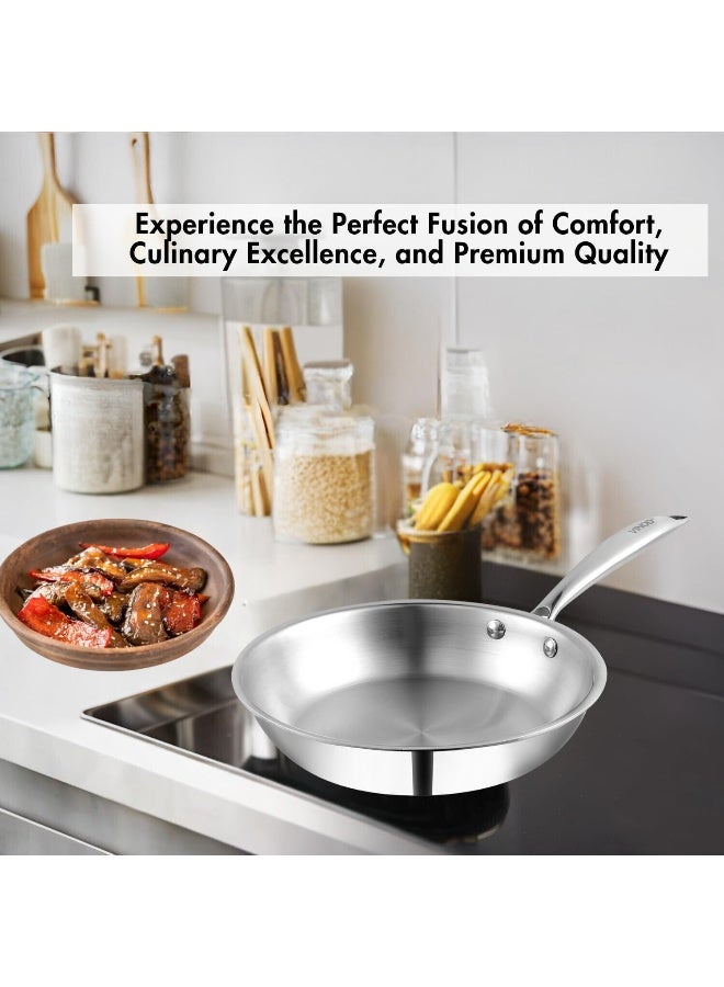 Platinum Triply Stainless Steel Fry Pan/Sautepan/Skillet/Egg Pan 20 cm