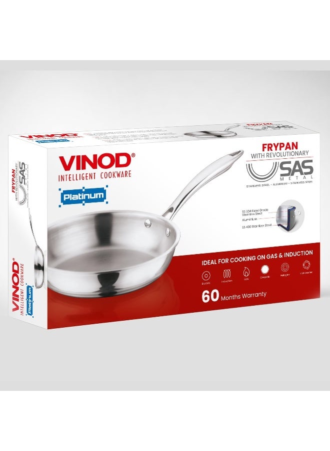 Platinum Triply Stainless Steel Fry Pan/Sautepan/Skillet/Egg Pan 20 cm