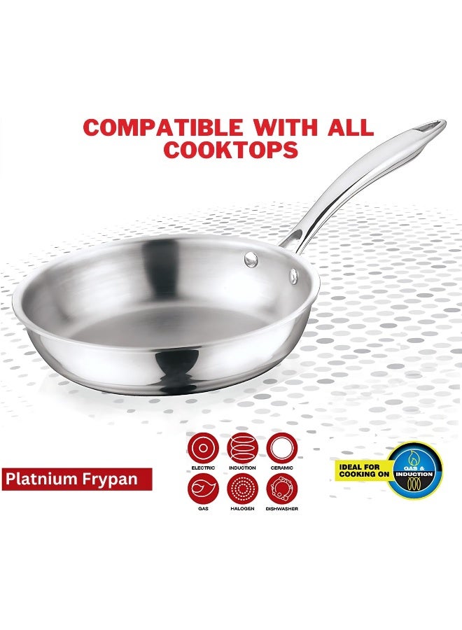 Platinum Triply Stainless Steel Fry Pan/Sautepan/Skillet/Egg Pan 20 cm
