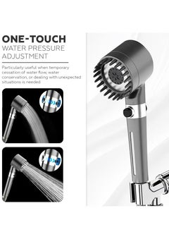 DUKASOU Filtered Shower Head with Scalp Massager and Filtering Stones Beads for Bathroom and Spa, Turbo Water Saving Hand Held Shower Head with 6 Spray Settings for Hard Water  - Image 2