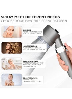 DUKASOU Filtered Shower Head with Scalp Massager and Filtering Stones Beads for Bathroom and Spa, Turbo Water Saving Hand Held Shower Head with 6 Spray Settings for Hard Water  - Image 3