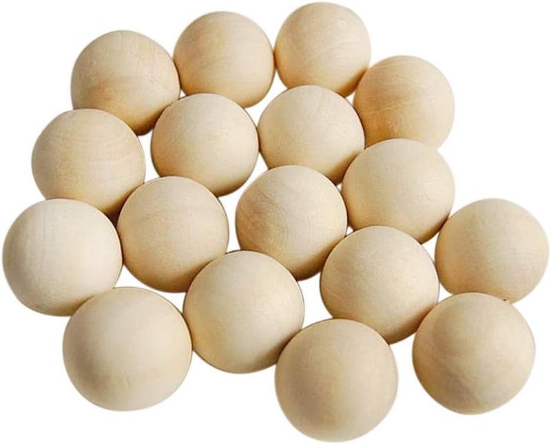 كلاراكو 100 قطعة من الخرز الخشبي الطبيعي للأعمال اليدوية، خرز خشبي صلب سائب، كرات خشبية مستديرة بدون ثقوب، لصنع المجوهرات اليدوية، أساور، أكاليل شعر، 20 مم - Image 4