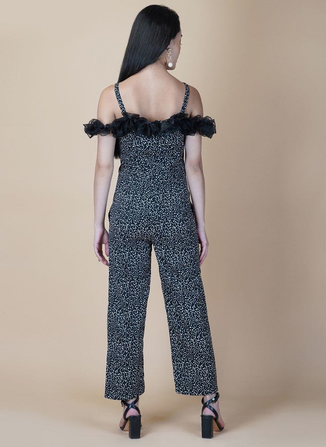 RAASSIO جمبسوت مطبوع بالأبيض والأسود للنساء - Image 5