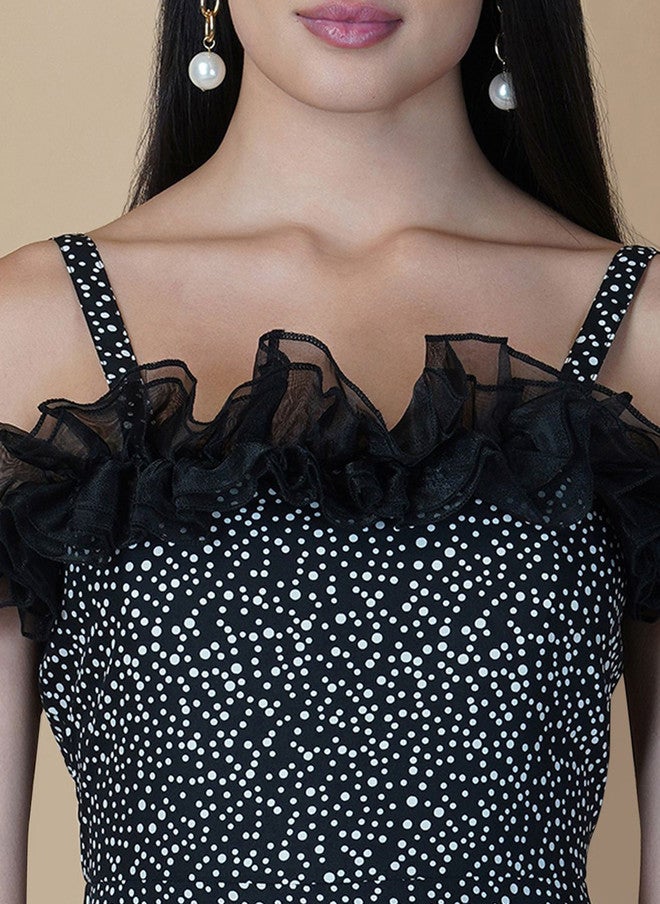 RAASSIO جمبسوت مطبوع بالأبيض والأسود للنساء - Image 2