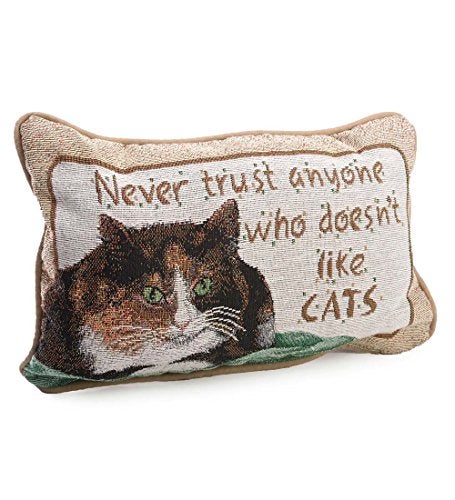 Manual Woodworker Manual Never Trust Cats 12.5 x 8.5-Inch Decorative Throw Pillow - Image 5