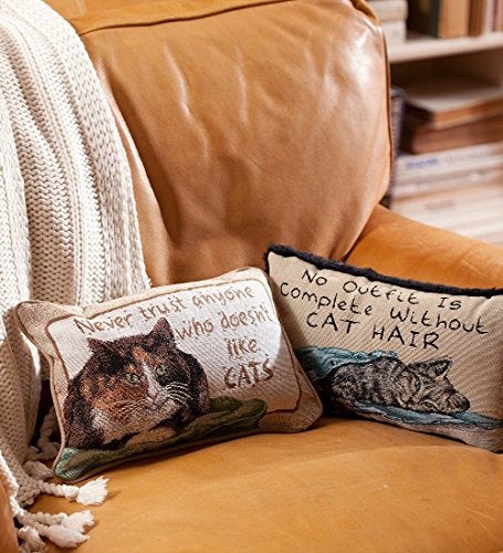 Manual Woodworker Manual Never Trust Cats 12.5 x 8.5-Inch Decorative Throw Pillow - Image 2