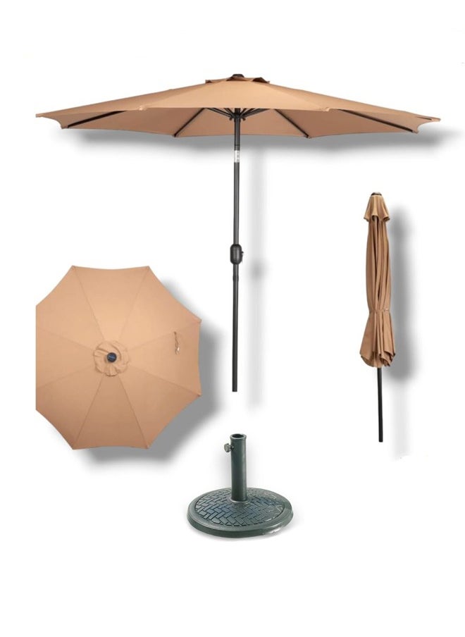 DRAMA HOME 9ft Outdoor Patio Umbrella Market Table Umbrella for Yard UPF 50+ Cantilever Crank Lift Umbrellas Large Sun Shade Balcony Parasol with Push Button Tilt Waterproof for Garden Pool Deck Balcony Backyard  - Image 1