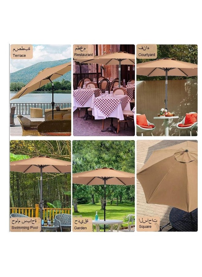 DRAMA HOME 9ft Outdoor Patio Umbrella Market Table Umbrella for Yard UPF 50+ Cantilever Crank Lift Umbrellas Large Sun Shade Balcony Parasol with Push Button Tilt Waterproof for Garden Pool Deck Balcony Backyard  - Image 3