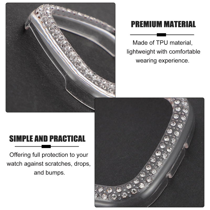 Diamond PC Frame TPU Protective Case Cover for Smartwatch Anti Scratch - Image 4