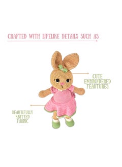Happy Threads Handmade Crocheted Loving Bunny (10 inch) – Pink | Crochet Toys | Child Safe | for Babies 6 Months & Above | Dolls for Boys/Girls| For Birthday Gift | Decorative Items for Room  - Image 2