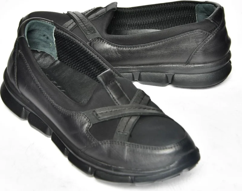 فوكس شوز R555076003 Black Leather Comfort Orthopedic Sole Women's Shoes