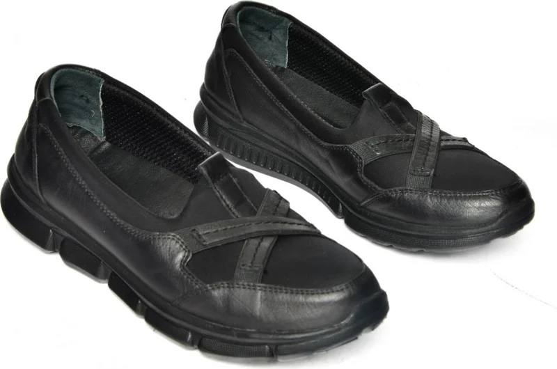 فوكس شوز R555076003 Black Leather Comfort Orthopedic Sole Women's Shoes