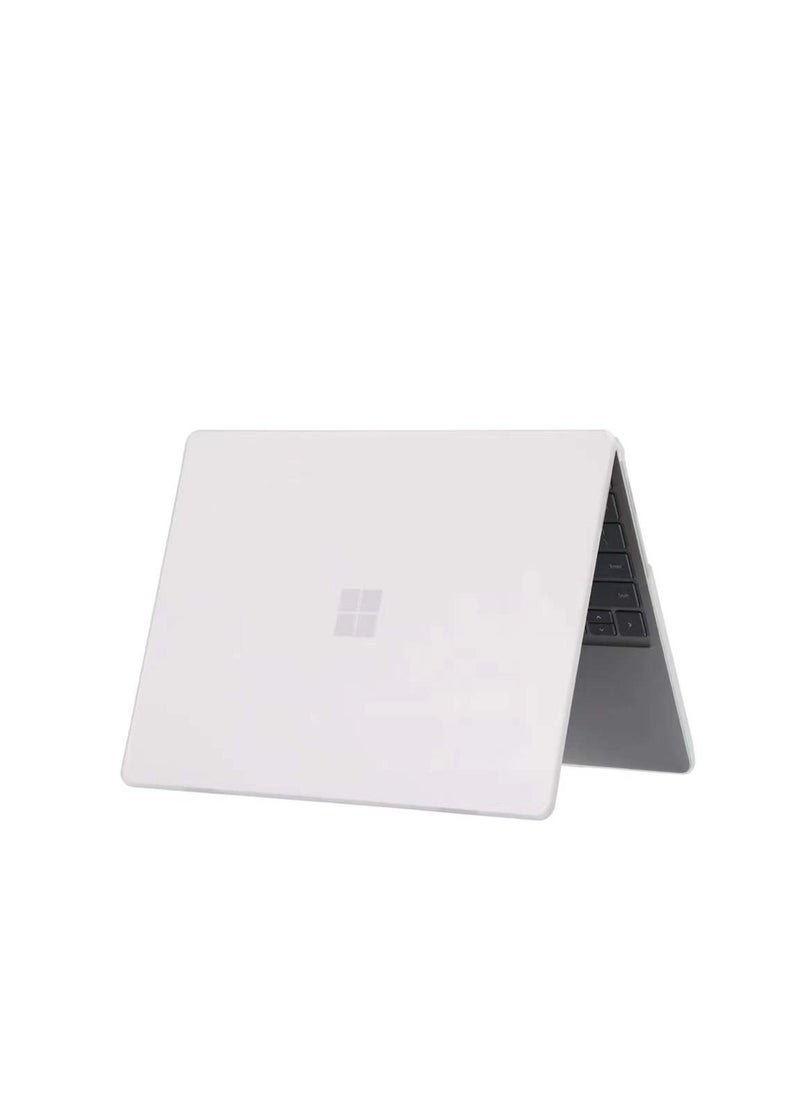 2 in 1 Hard Case for 12.4 inch Microsoft Surface Laptop Go 3/2/1( 2020/2022/2023 Release), Hard Shell Case with Keyboard Cover Skin--Frosted Transparent