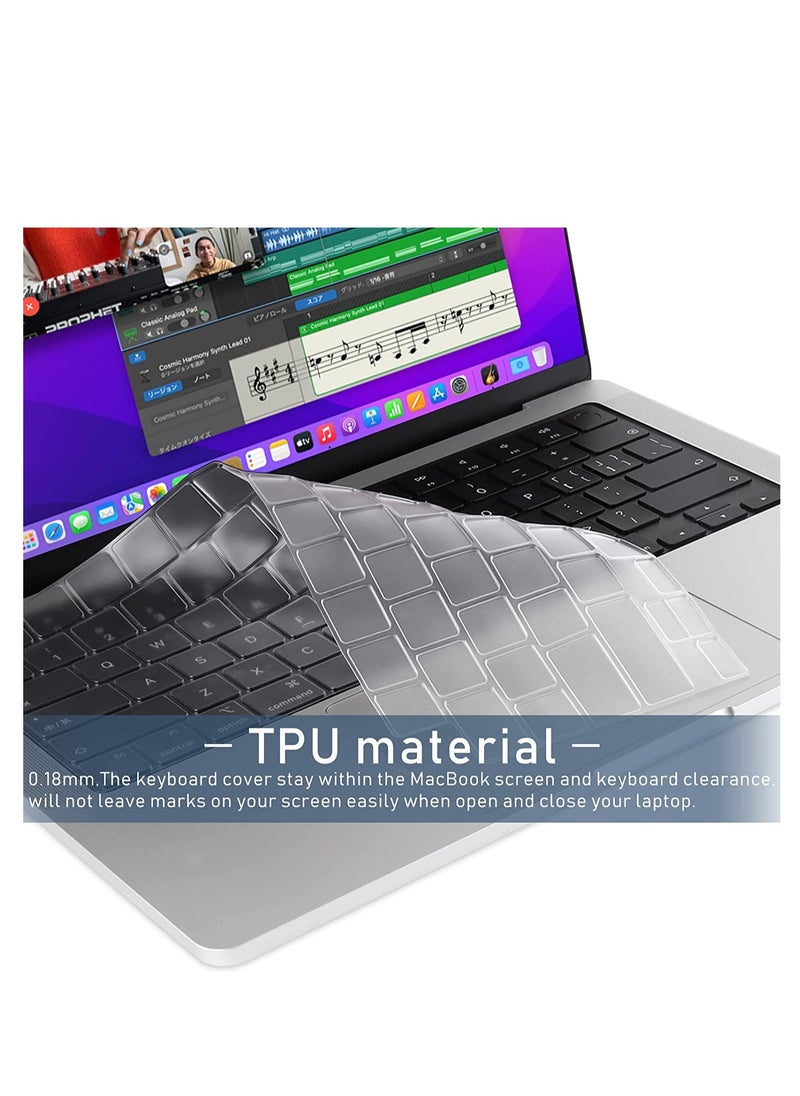 2 in 1 Hard Case for 12.4 inch Microsoft Surface Laptop Go 3/2/1( 2020/2022/2023 Release), Hard Shell Case with Keyboard Cover Skin--Frosted Transparent