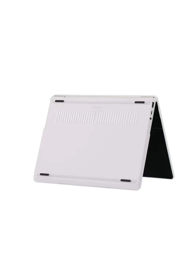 2 in 1 Hard Case for 12.4 inch Microsoft Surface Laptop Go 3/2/1( 2020/2022/2023 Release), Hard Shell Case with Keyboard Cover Skin--Frosted Transparent