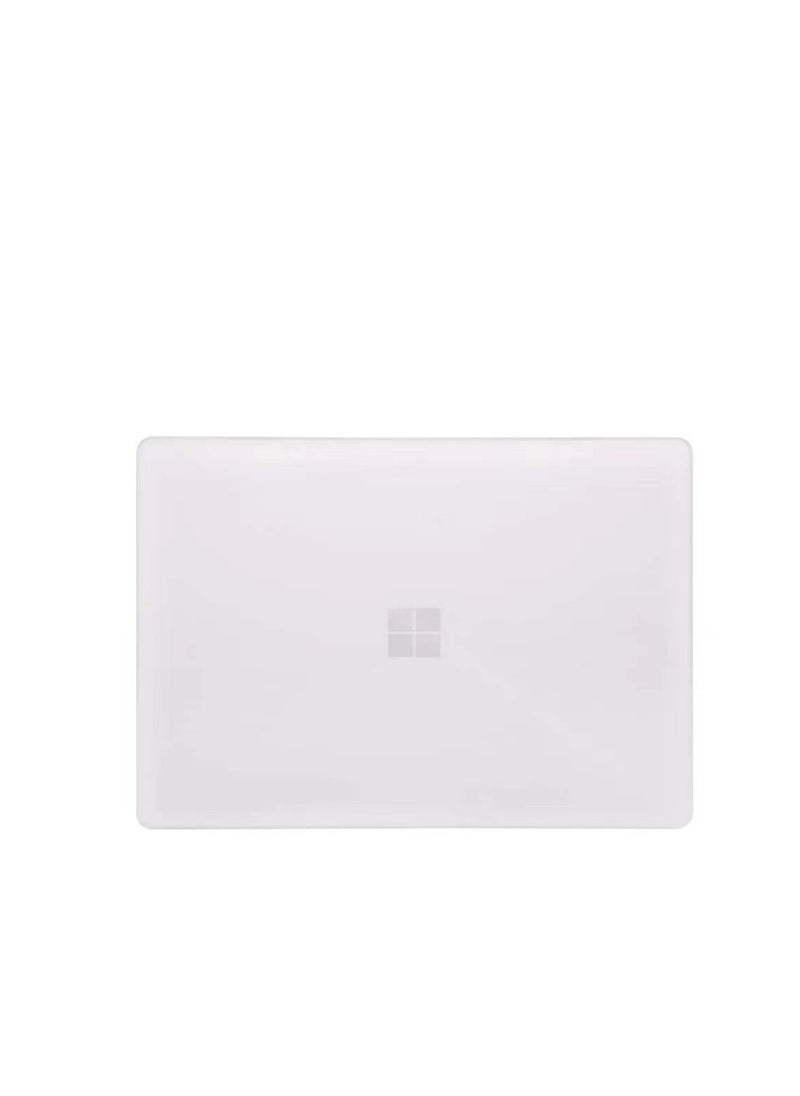 2 in 1 Hard Case for 12.4 inch Microsoft Surface Laptop Go 3/2/1( 2020/2022/2023 Release), Hard Shell Case with Keyboard Cover Skin--Frosted Transparent
