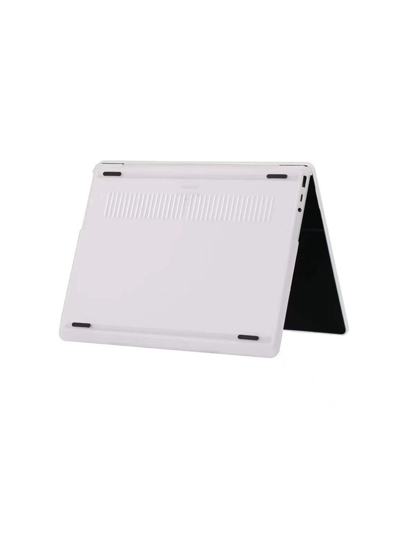 2 in 1 Hard Case for 12.4 inch Microsoft Surface Laptop Go 3/2/1( 2020/2022/2023 Release), Hard Shell Case with Keyboard Cover Skin--Frosted Transparent