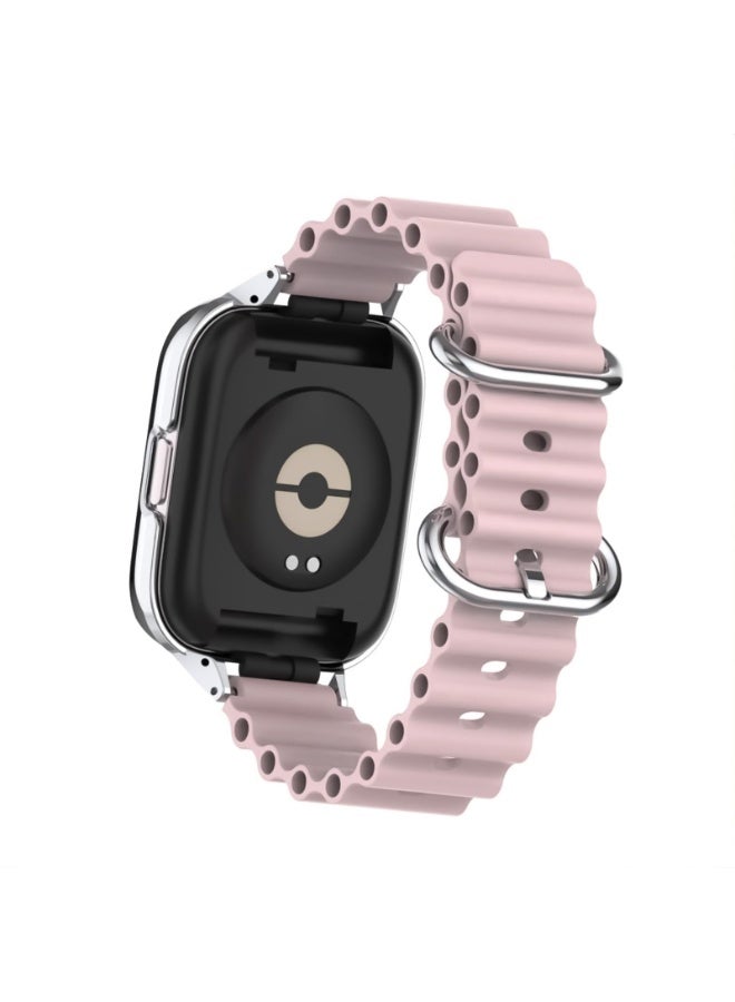 cean Strap Compatible with Xiaomi Redmi 3 Lite/Redmi Watch 3 Active, Adjustable Silicone Strap with Metal Buckle, Band With Frame Metal Women Men Replacement Strap (Pink Sand) - Image 4