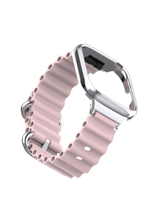 cean Strap Compatible with Xiaomi Redmi 3 Lite/Redmi Watch 3 Active, Adjustable Silicone Strap with Metal Buckle, Band With Frame Metal Women Men Replacement Strap (Pink Sand) - Image 3